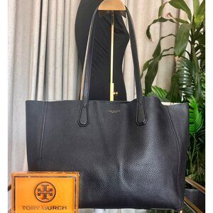Tory Burch Black Pebbled Leather Perry Shoulder Bag